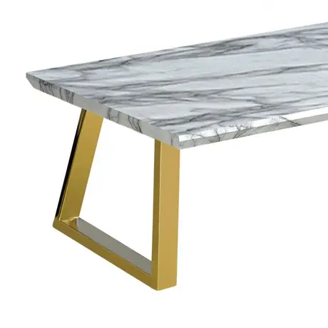 Buy Newchapel Marble Effect Coffee Table with Gold Legs, 3 from Furnituretta