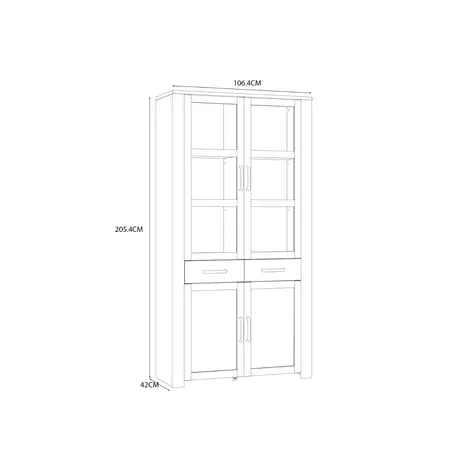 Buy Bohol Display Cabinet 4 Door 1 Drawer in Oak/White inc LED Lighting, 10 from Furnituretta