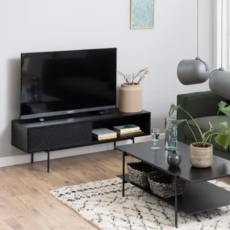 Buy Angus TV Unit with 1 Sliding Door in Black, 5 from Furnituretta