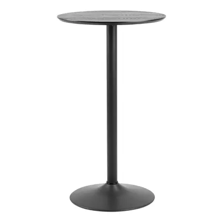 Buy Ibiza Tall Round Bar Table with Black Ash Top and Matt Black Base from Furnituretta