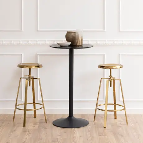 Buy Ibiza Tall Round Bar Table with Black Ash Top and Matt Black Base, 4 from Furnituretta