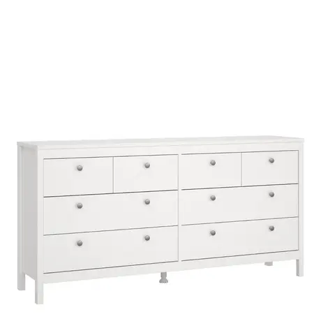 Buy Madrid Double Dresser 4+4 Drawers in White from Furnituretta