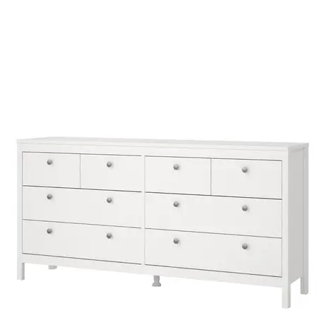 Buy Madrid Double Dresser 4+4 Drawers in White, 3 from Furnituretta
