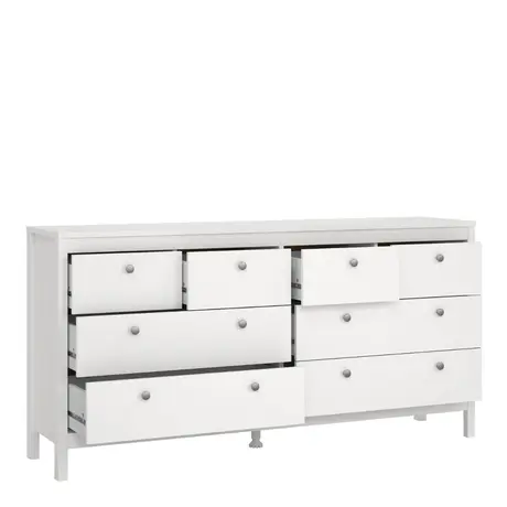 Buy Madrid Double Dresser 4+4 Drawers in White, 5 from Furnituretta