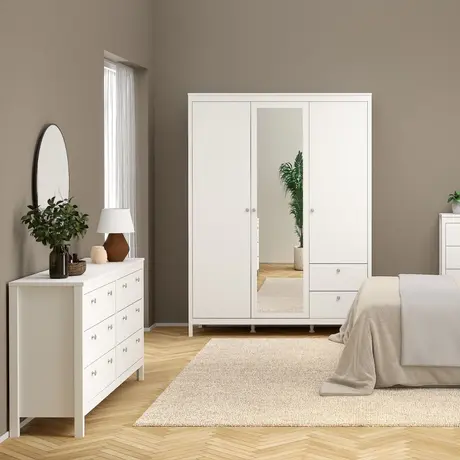 Buy Madrid Double Dresser 4+4 Drawers in White, 6 from Furnituretta