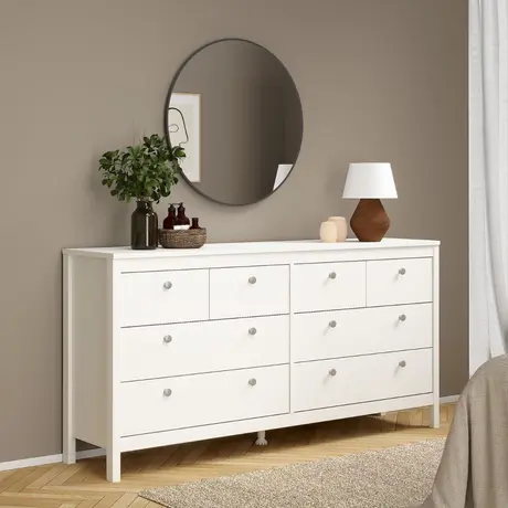 Buy Madrid Double Dresser 4+4 Drawers in White, 7 from Furnituretta