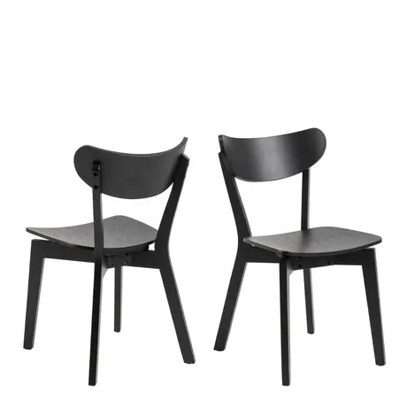 Buy Roxby Dining Chairs in Black Set of 2, Colour: Black, Item Width: 45 from Furnituretta