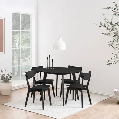 Buy Roxby Dining Chairs in Black Set of 2, Colour: Black, Item Width: 45, 6 from Furnituretta