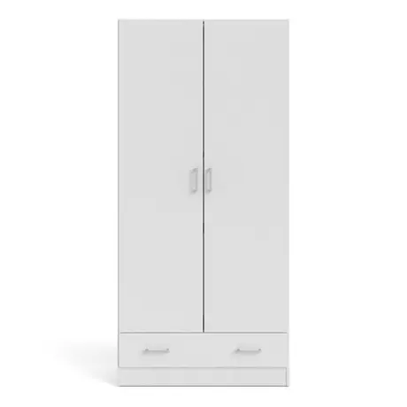 Buy Space Wardrobe with 2 Doors + 1 Drawer in White, 2 from Furnituretta