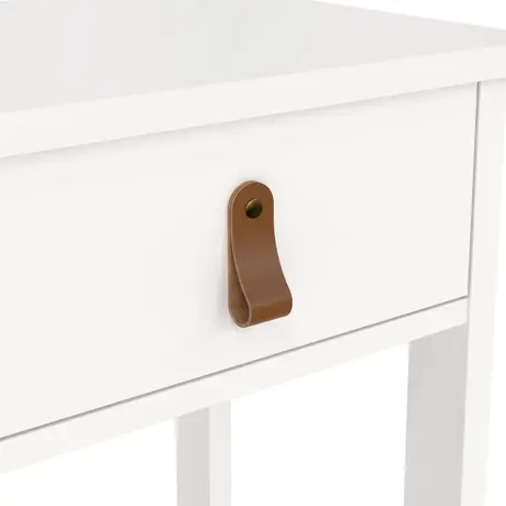 Buy Barcelona Bedside Table with 1 Drawer in White, 5 from Furnituretta