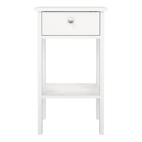 Buy Madrid Bedside Table with 1 Drawer – Simply Modern White, 2 from Furnituretta