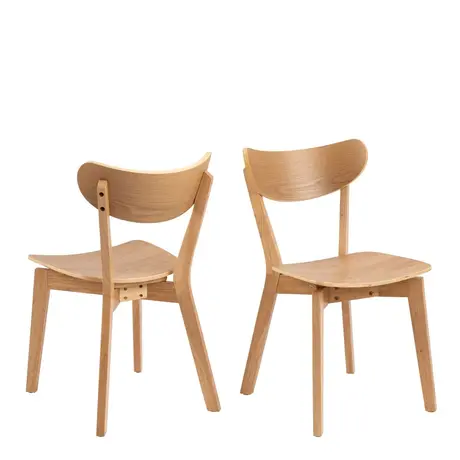 Buy Roxby Dining Chairs in Oak Set of 2, Colour: Oak, Item Width: 45 from Furnituretta