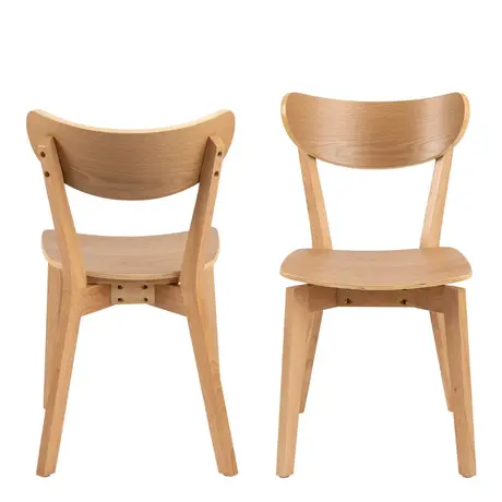 Buy Roxby Dining Chairs in Oak Set of 2, Colour: Oak, Item Width: 45, 3 from Furnituretta