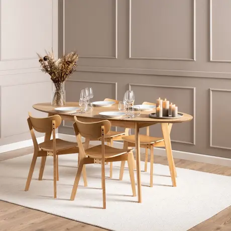 Buy Roxby Dining Chairs in Oak Set of 2, Colour: Oak, Item Width: 45, 5 from Furnituretta