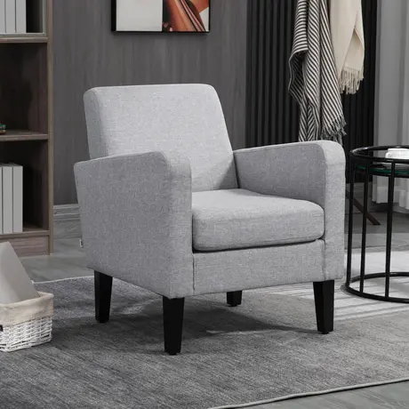Buy Homcom Modern Accent Chair, Occasional Chair with Rubber Wood Legs, 2 from Furnituretta
