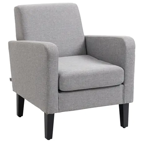 Buy Homcom Modern Accent Chair, Occasional Chair with Rubber Wood Legs from Furnituretta
