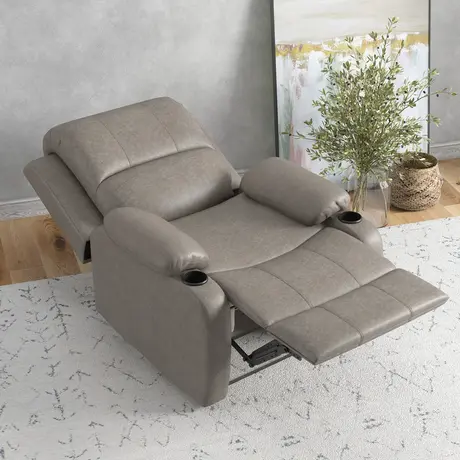 Buy Homcom Microfibre Recliner Armchair, with Adjustable Leg Rest, 7 from Furnituretta
