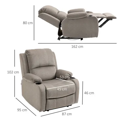 Buy Homcom Microfibre Recliner Armchair, with Adjustable Leg Rest, 3 from Furnituretta