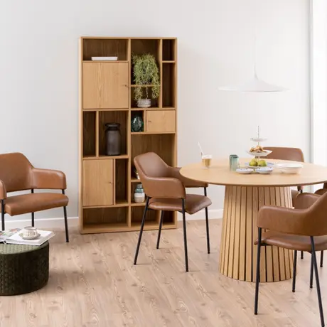 Buy Rangoon 3-Door Large Bookcase – Classic Oak Finish & Spacious Storage, 6 from Furnituretta