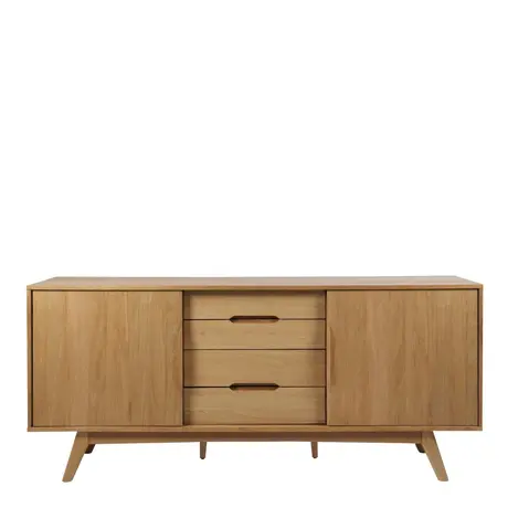 Buy Marte 2-Door 4-Drawer Sideboard in Oak – Retro-Inspired Storage, 2 from Furnituretta