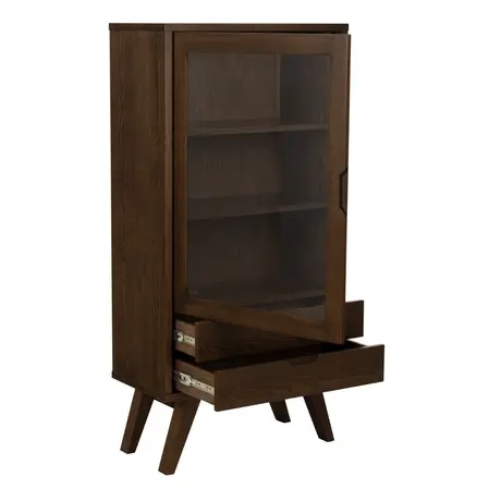 Buy A-Line Display Cabinet with 2 Drawers & 2 Shelves in Smoked Oak, 4 from Furnituretta