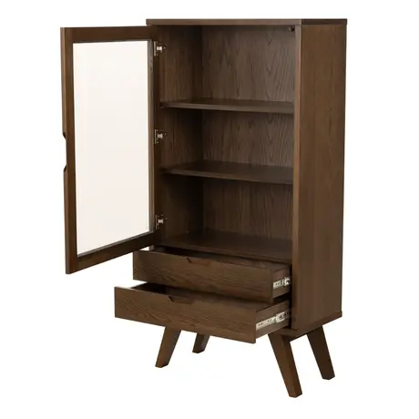 Buy A-Line Display Cabinet with 2 Drawers & 2 Shelves in Smoked Oak, 5 from Furnituretta