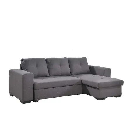 Buy Gianni Storage Chaise Sofa Bed – Grey Linen with Under-Seat Storage from Furnituretta