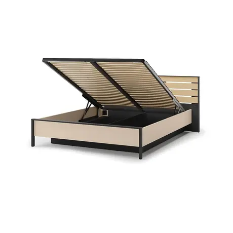 Buy Enna EN-02 Ottoman Bed – EU King Size in Beige with Lift-Up Storage, 3 from Furnituretta