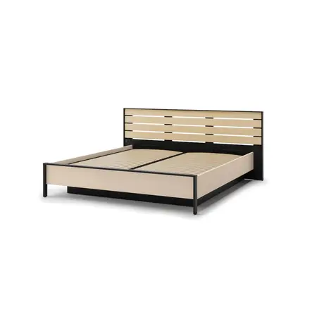 Buy Enna EN-02 Ottoman Bed – EU Super King in Beige & Black with LED & Lift-Up Storage, 2 from Furnituretta