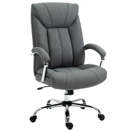 Buy Vinsetto  Office Chair, Fabric Desk Chair, Padded Executive Chair with Adjustable Height, Swivel Wheels, Metal Star Base, Grey from Furnituretta