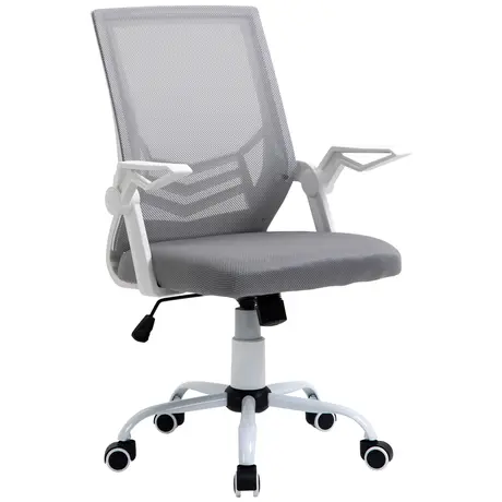 Buy Vinsetto Office Chair, Ergonomic Desk Chair, Executive Computer Chair with 90° Flip-up Armrest and Lumbar Support, Adjustable Height for Home/Office, Grey from Furnituretta