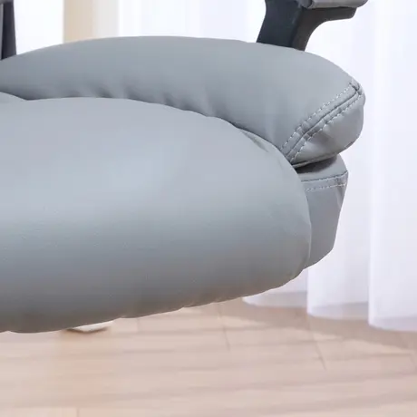 Buy HOMCOM Office Chair, Computer Desk Chair, Mid Back Executive Chair with Adjustable Height and Swivel Rolling Wheels for Home Study, Light Grey, 8 from Furnituretta