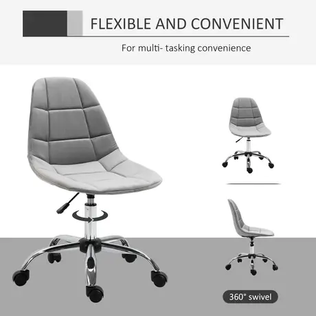 Buy Vinsetto Ergonomic Office Chair with Adjustable Height and Wheels Velvet Executive Chair Armless for Home Study Bedroom Grey, 4 from Furnituretta