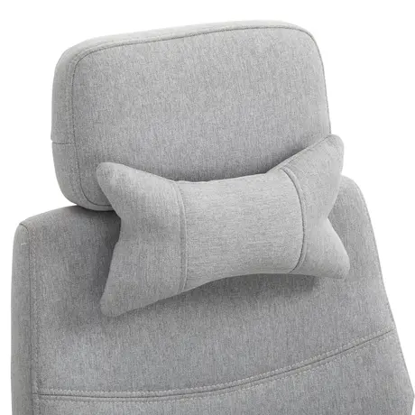 Buy Vinsetto Office Chair, Ergonomic Desk Chair, High Back Fabric Work Chair with 160° Reclining Backrest, Retractable Footrest, Neck and Lumbar Pillow for Home and Study, Grey, 8 from Furnituretta