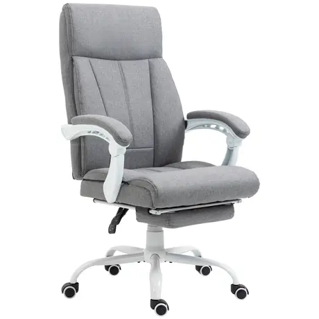 Buy Vinsetto Office Chair, Ergonomic Desk Chair, Fabric Work Study Chair with 155° Reclining Back and Footrest from Furnituretta