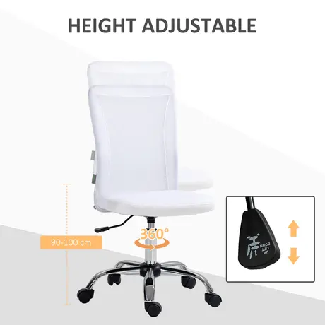 Buy Vinsetto Computer Desk Chair, Mesh Office Chair with Adjustable Height and Swivel Wheels, Armless Study Chair, White, 4 from Furnituretta