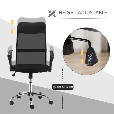 Buy HOMCOM Ergonomic Office Chair Mesh Chair with Adjustable Height Tilt Function Black, 4 from Furnituretta