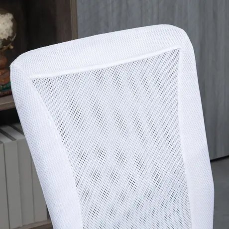 Buy Vinsetto Computer Desk Chair, Mesh Office Chair with Adjustable Height and Swivel Wheels, Armless Study Chair, White, 8 from Furnituretta