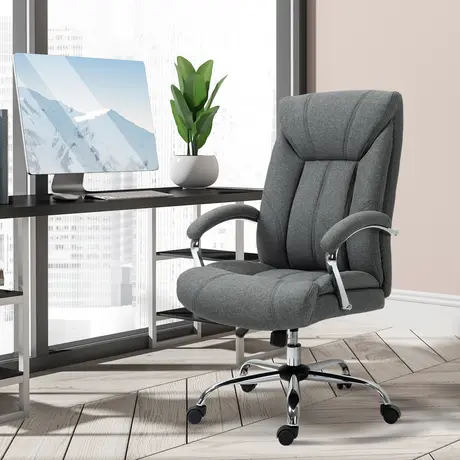 Buy Vinsetto  Office Chair, Fabric Desk Chair, Padded Executive Chair with Adjustable Height, Swivel Wheels, Metal Star Base, Grey, 2 from Furnituretta
