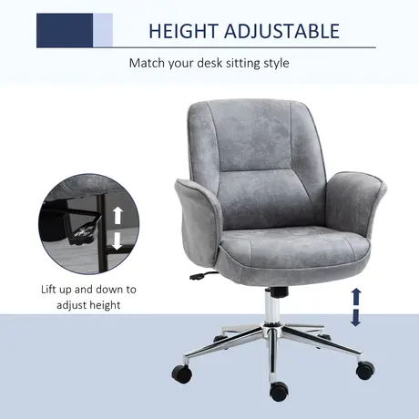 Buy Vinsetto Swivel Computer Office Chair Mid Back Desk Chair for Home Study Bedroom, Light Grey, 4 from Furnituretta