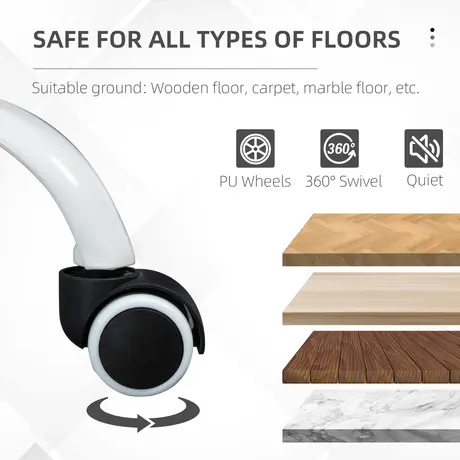 Buy Vinsetto Office Chair, Ergonomic Desk Chair, Fabric Work Study Chair with 155° Reclining Back and Footrest, 8 from Furnituretta