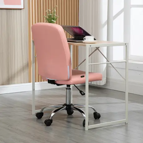 Buy Vinsetto Armless Faux Leather Office Chair - Pink, 7 from Furnituretta