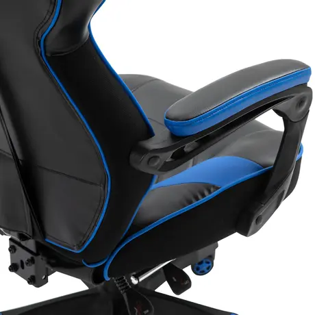 Buy Vinsetto Faux Leather Reclining Gaming Chair, with Footrest - Blue/Black, 9 from Furnituretta