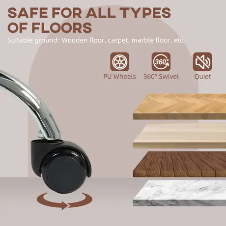 Buy HOMCOM Faux Leather Tub Office Chair, with Wheels - Grey, 6 from Furnituretta