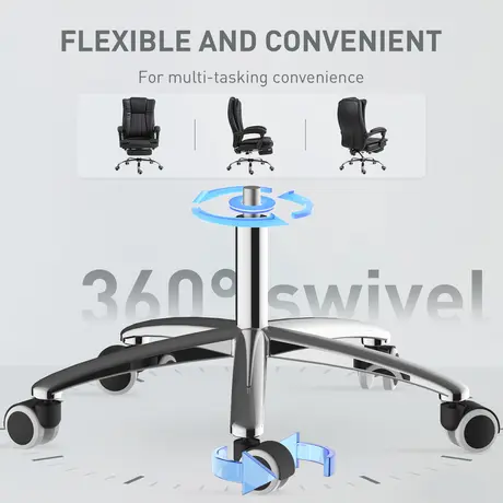 Buy Vinsetto Home Office Chair Microfibre Desk Chair with Reclining Function Armrests Swivel Wheels Footrest Black, 6 from Furnituretta