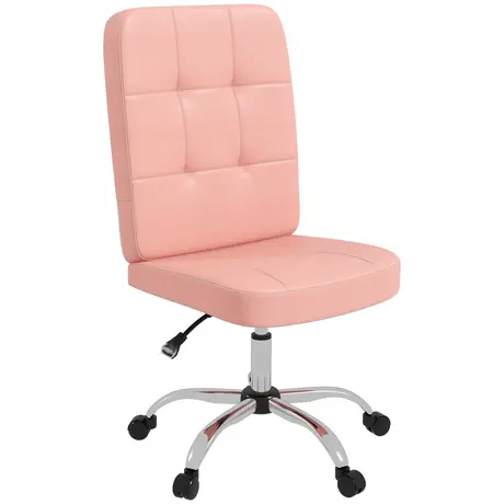 Buy Vinsetto Armless Faux Leather Office Chair - Pink from Furnituretta