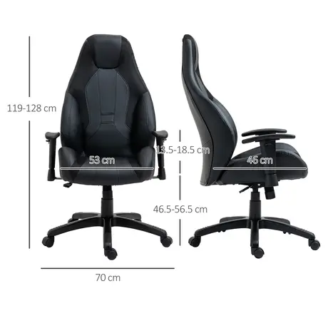 Buy Vinsetto Racing Gaming Chair, Mesh & Faux Leather Computer Chair with High Back, Swivel Wheels, Adjustable Height and Armrest, Black, 3 from Furnituretta