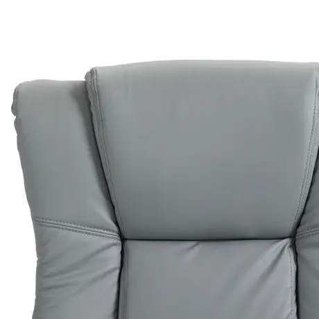Buy Vinsetto PU Leather Office Chair, Swivel Computer Chair with Footrest, Wheels, Adjustable Height, Grey, 9 from Furnituretta