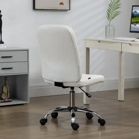 Buy Vinsetto Armless Faux Leather Office Chair - White, 8 from Furnituretta
