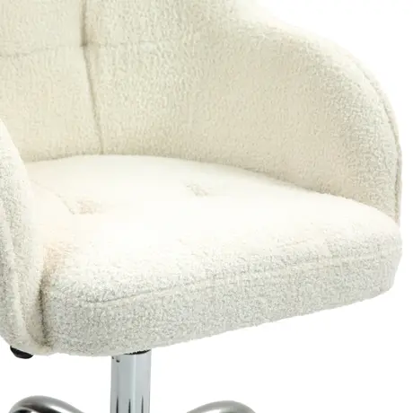 Buy HOMCOM Teddy Fleece Swivel Office Chair - Cream, 9 from Furnituretta